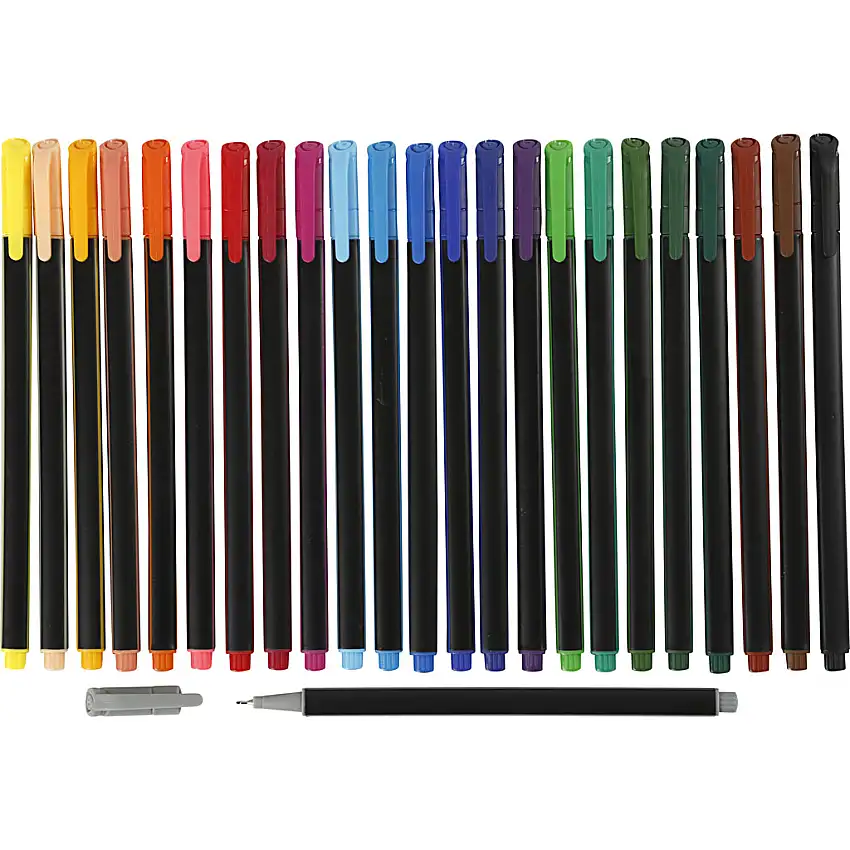 Tusch Creativ CompanyColortime Fineliner 12 St/1 FörpMixade färger, 24 st