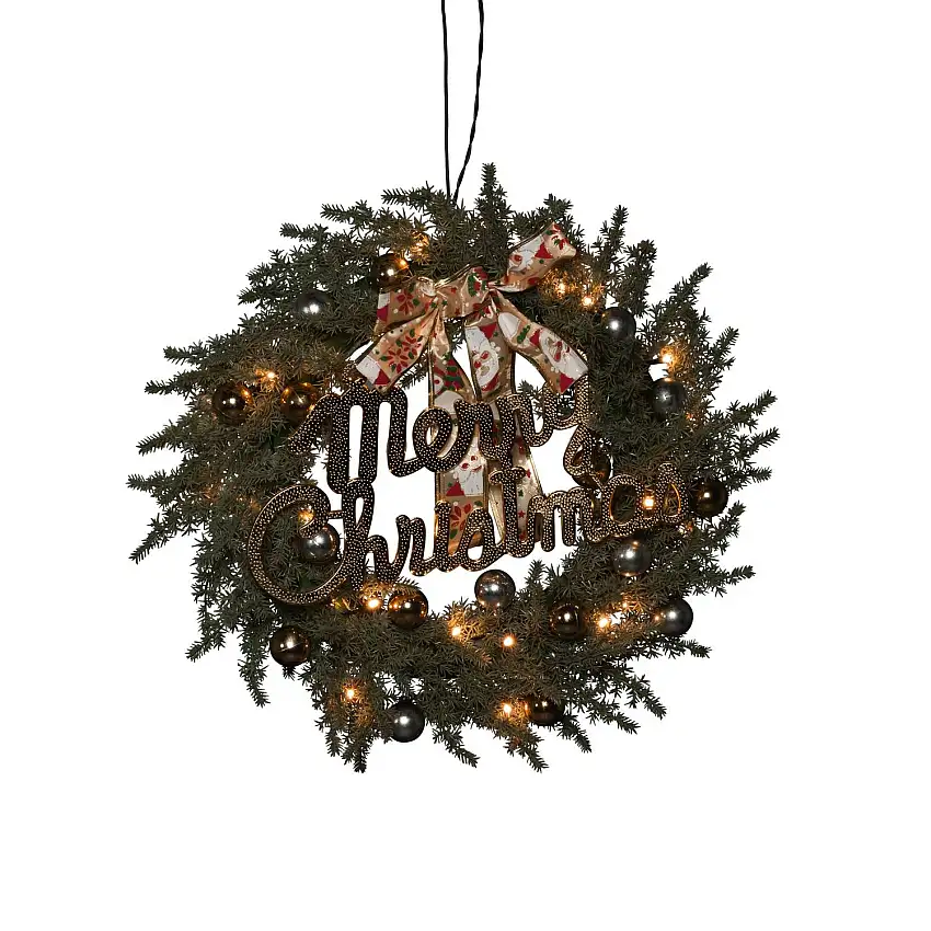 Grankrans Gnosjö KonstsmideB/O 40 cm 25 LEDAmber