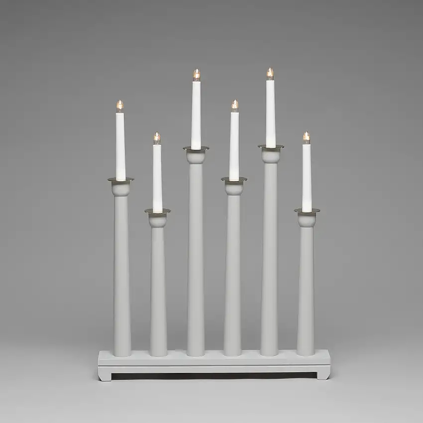 Adventsljusstake Gnosjö Konstsmide6L Trä MässingGrå