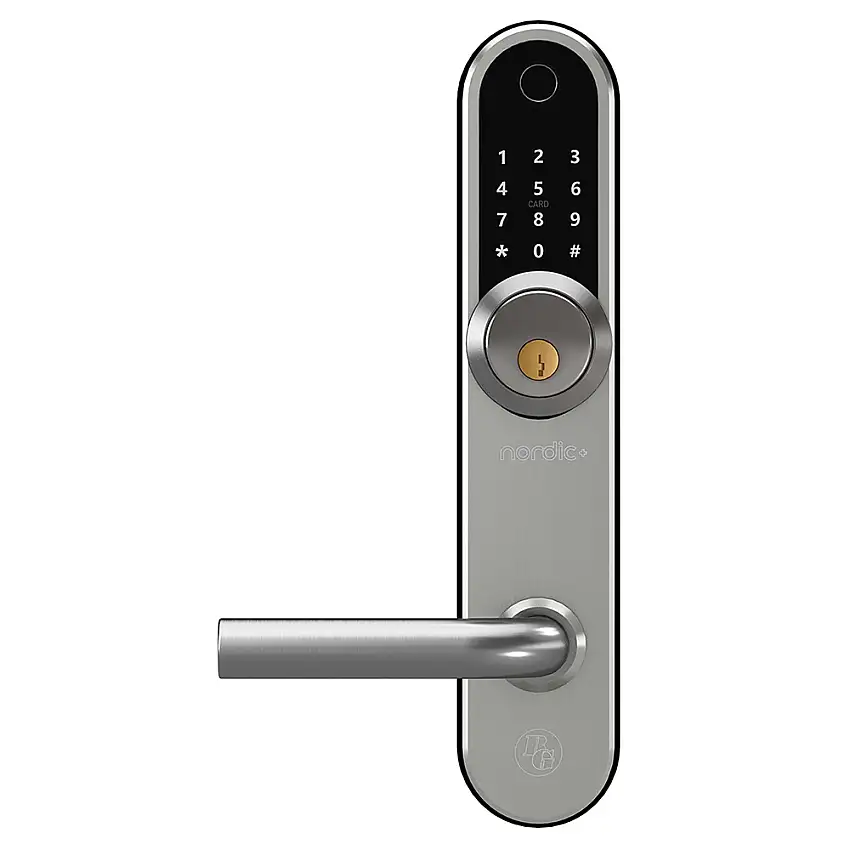 Elektroniskt Dörrlås BeslagsgruppenNordic+ FingeravtryckSilver