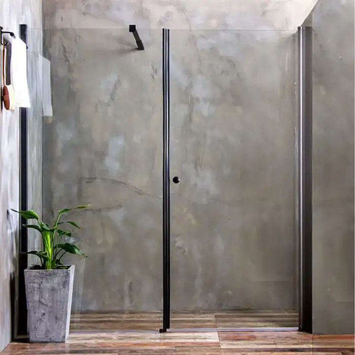 Duschdörr BathlifeMångsidig Rak Vägg Klar glas + Rak Dörr Mellan Vägg SvartVägg 700 Klar glas + Dörr 700 Svart