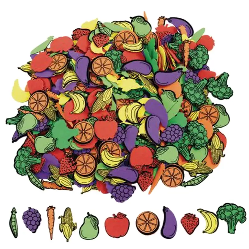 Dekorgummi ABA SkolFrukt Frukt Grönsaker 500 st