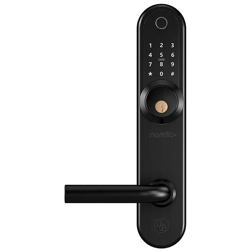 Elektroniskt Dörrlås BeslagsgruppenNordic+ FingeravtryckSvart