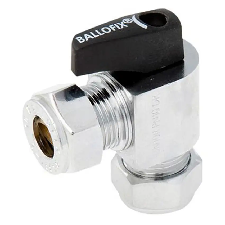 Kulventil Broen Ballofix520 Vinklad med VredDimension: 12x10 mm