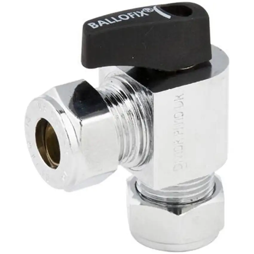 Kulventil Broen Ballofix520 Vinklad med VredDimension: 15x12 mm