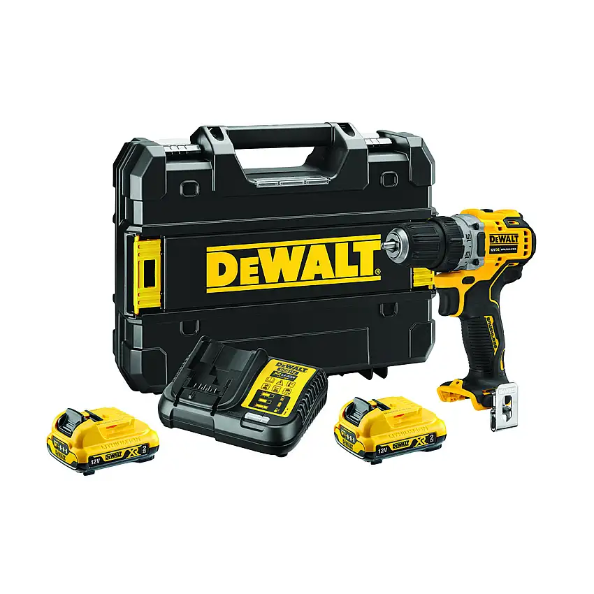 Borrmaskin DewaltDCD701D2-QW med Batteri och Laddare