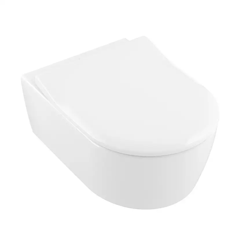 Vägghängd Toalettstol Villeroy & BochAventoVit Alpin, utan Ceramic Plus Slimseat