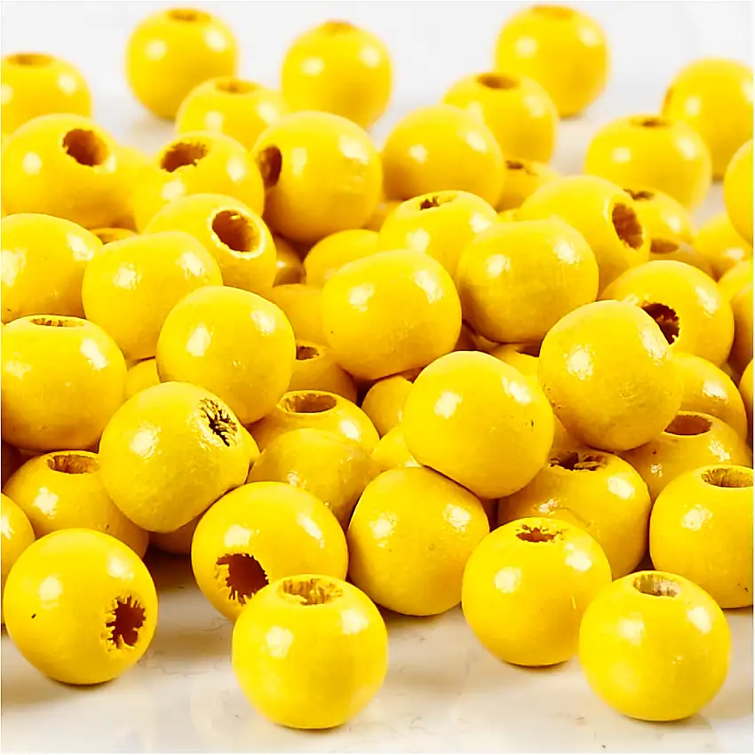 Träpärlor Creativ Company8 mm Hålstl 2 mm 15 g/1 FörpGul