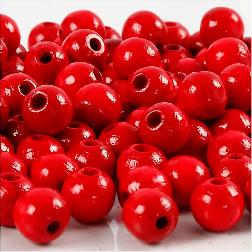 Träpärlor Creativ Company8 mm Hålstl 2 mm 15 g/1 FörpRöd