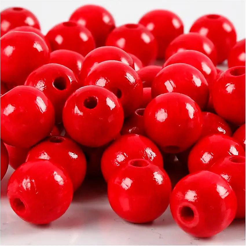 Träpärlor Creativ Company10 mm Hålstl 3 mm 20 g/1 FörpRöd