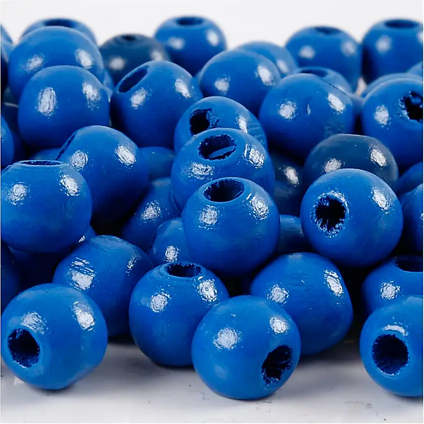 Träpärlor Creativ Company10 mm Hålstl 3 mm 20 g/1 FörpBlå