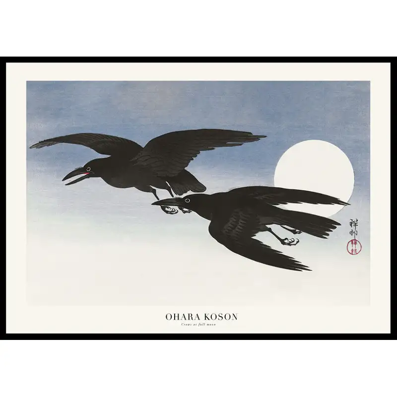 Poster GallerixCrows At Full Moon By Ohara Koson70x100 cm