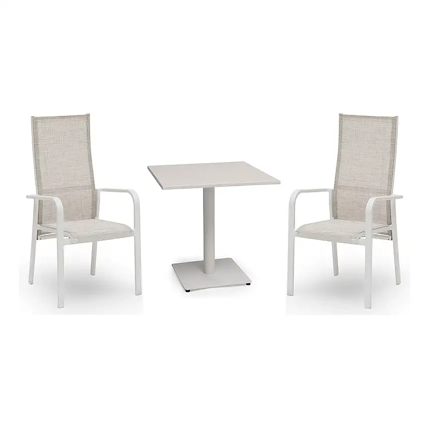 Caféset HillerstorpHånger 2st Positionsfåtöljer med Näsby Cafébord 70x70 cm