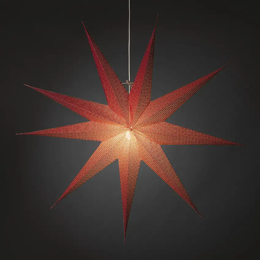 Adventsstjärna Gnosjö Konstsmide9-uddig 115 cmRöd