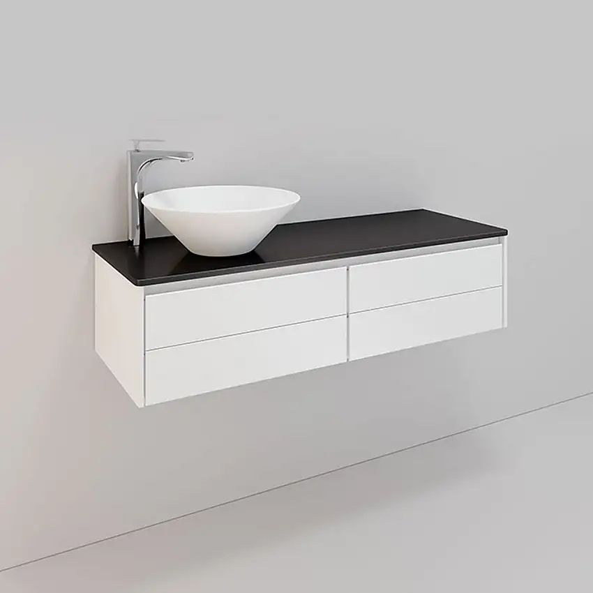 Tvättställsskåp NoroLifestyle Concept Loop 120 LågBxH: 120x34,5 cm, 4 lådor, Tvättställ till vänster
