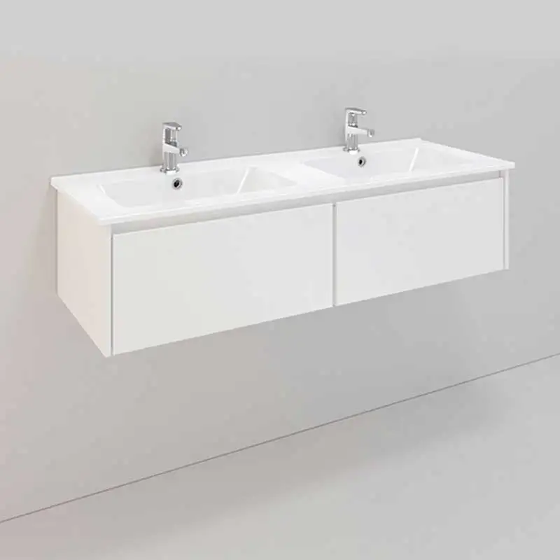 Tvättställsskåp NoroLifestyle Concept Nedsänkt Tvättställ 120 LågBxH: 120x34,5 cm, 2 lådor, Låga dubbla Tvättställ