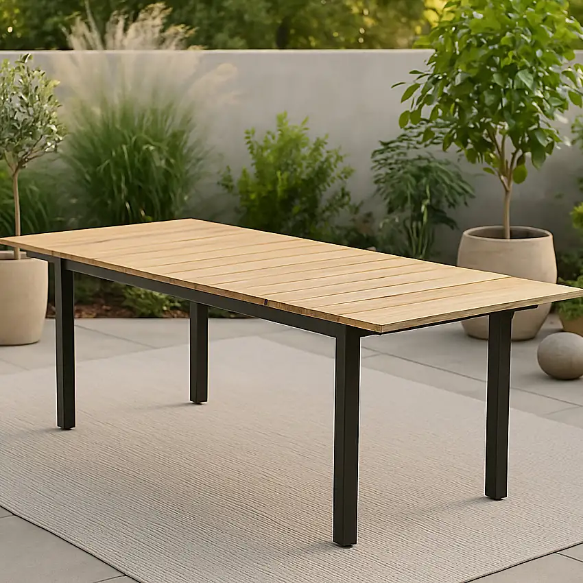 Utebord Venture HomeMexico 160-240Svart/Teak