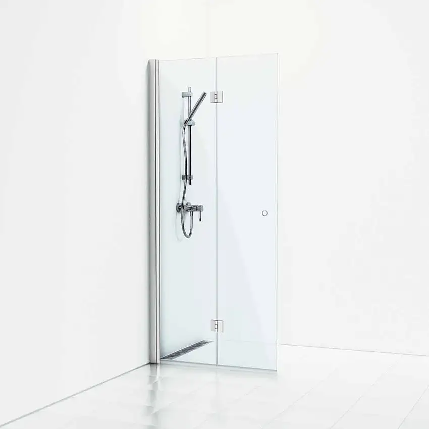 Duschdörr SvedbergsSkoga Vikskärmvägg97x3x198, Matt Aluminium/Klarglas Integrerat handtag
