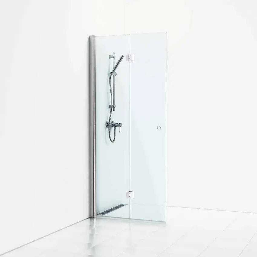 Duschdörr SvedbergsSkoga Vikskärmvägg87x3x198, Blank Aluminium/Klarglas Integrerat handtag