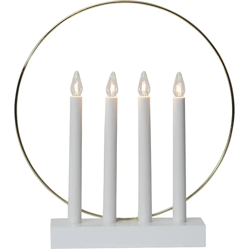 Adventsljusstake Star TradingGlossy 4st LED-Ljus Vit