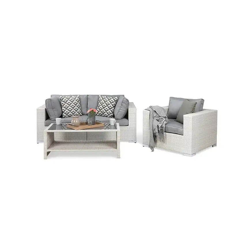 Loungegrupp Comfort GardenBahamas 3-sits med Utefåtölj och Utebord med Hylla Utomhus