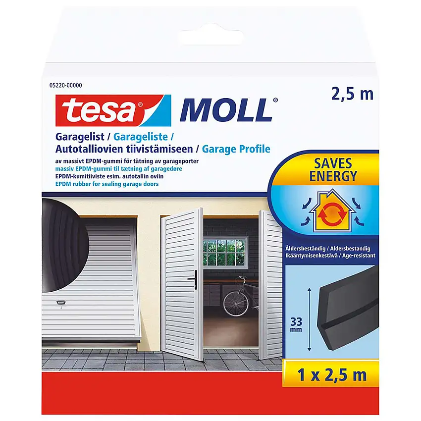 Tätningslist TesaGarage 2,5 m Svart