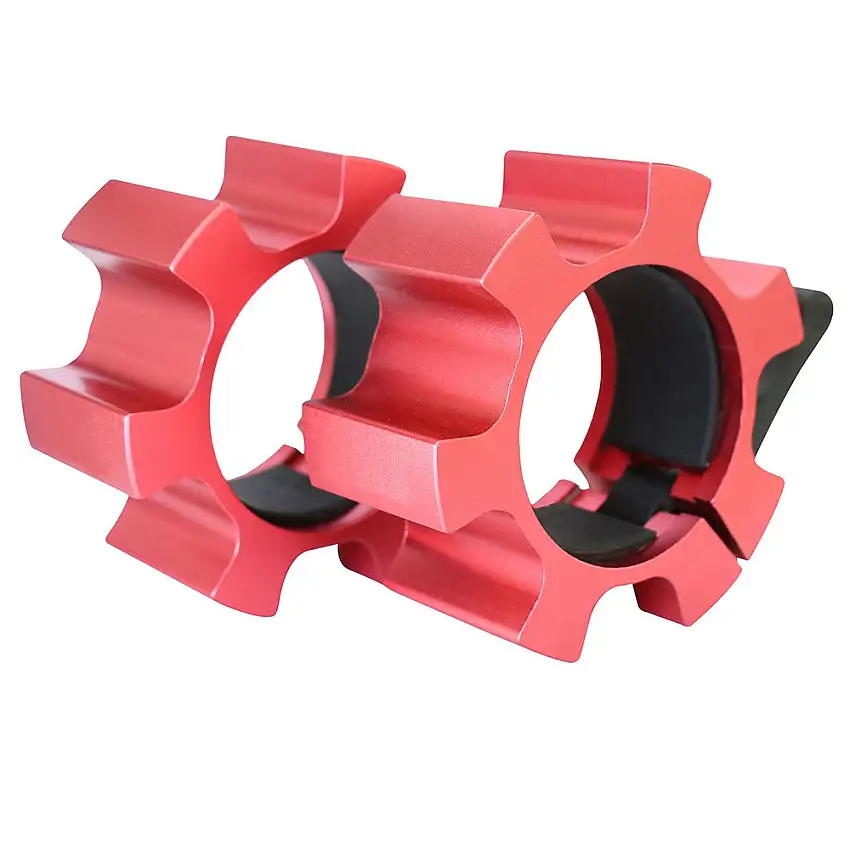 Skivstångslås Master FitnessAlu 50 mm 2-packRöd