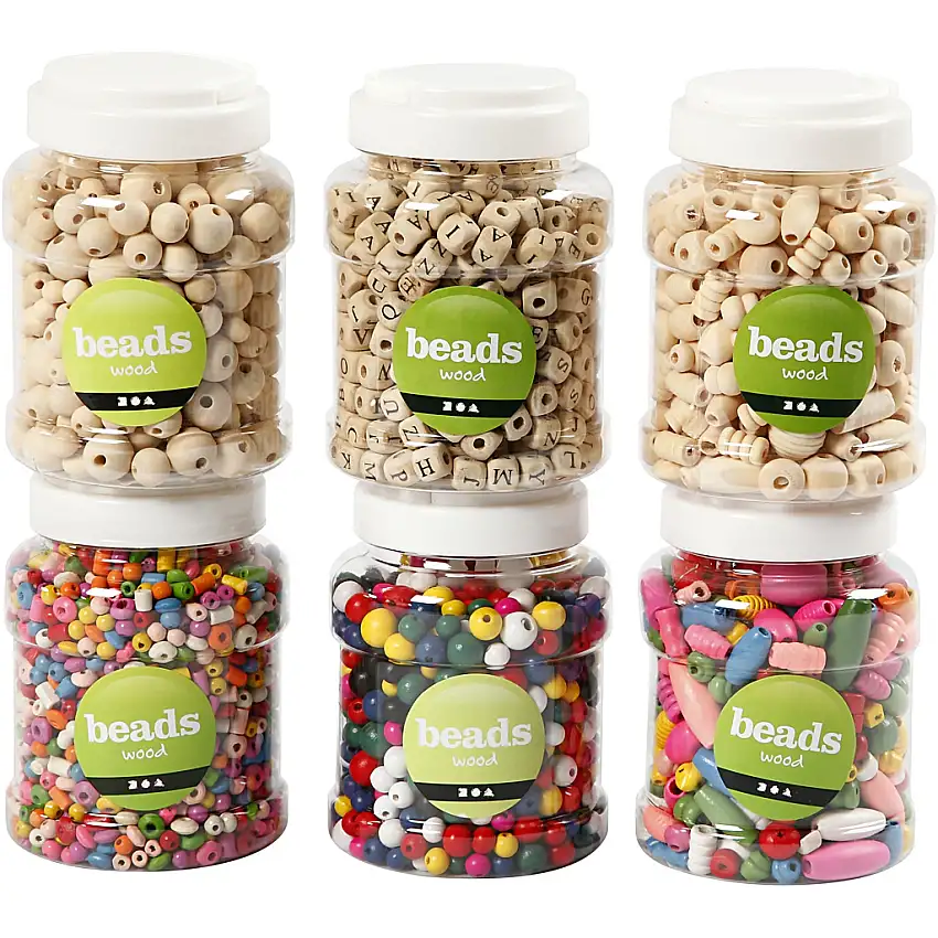 Träpärlor Creativ CompanyD5-25 mm 6x400 ml/1 Förp