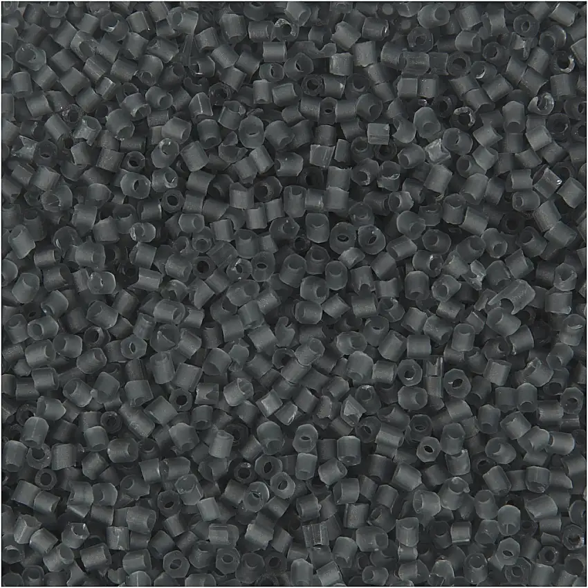Rörpärlor Creativ Company2-Cut D1,7 mm Stl 15/0 Hålstl 0,5 mm 1 FörpTransparent Grå, 0,025 Kg