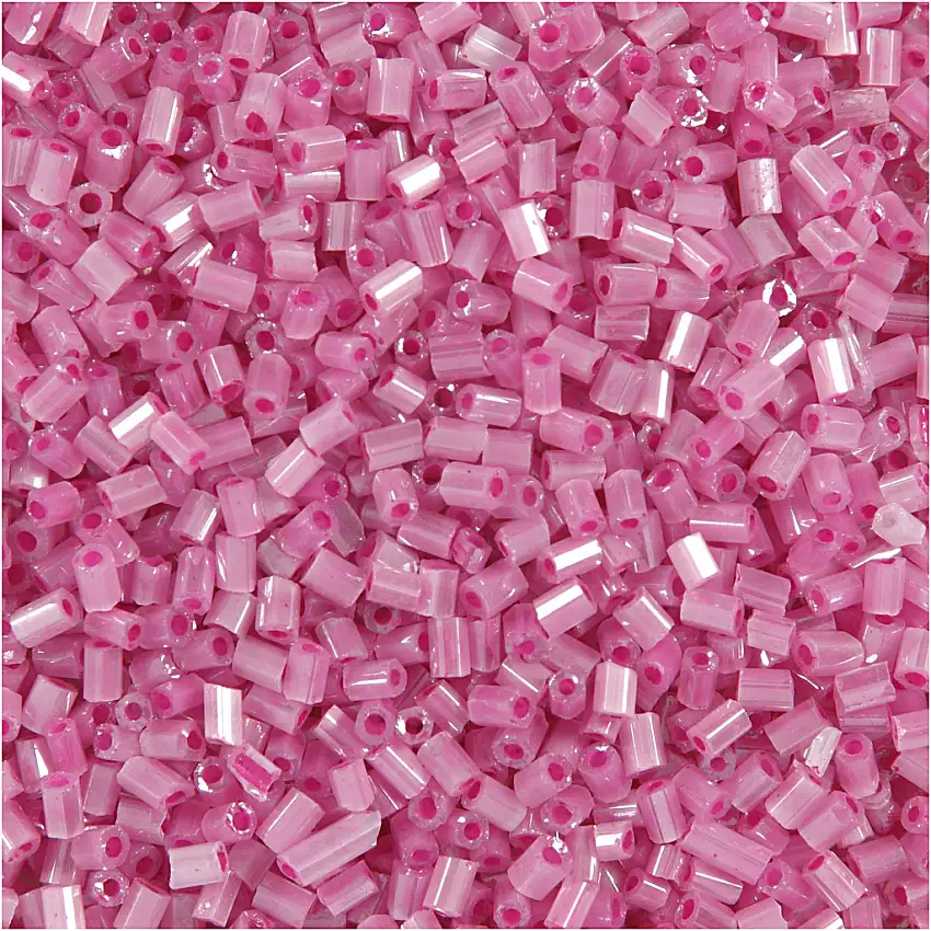 Rörpärlor Creativ Company2-Cut D1,7 mm Stl 15/0 Hålstl 0,5 mm 1 FörpRosa, 0,5 Kg