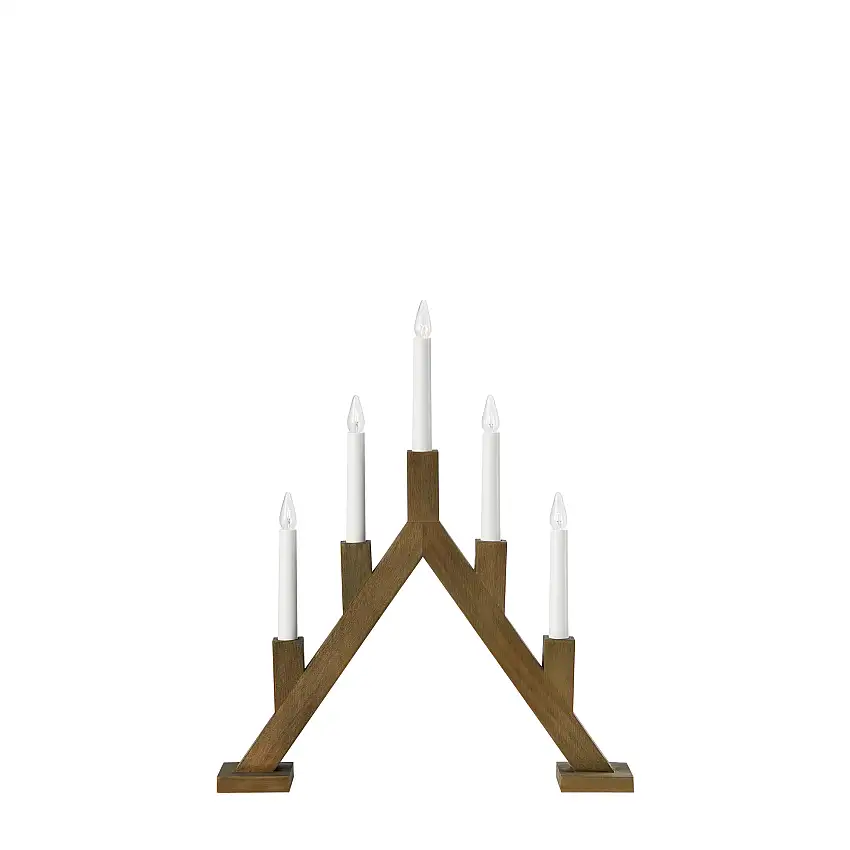 Adventsljusstake MarkslöjdBjurfors Träljusstake 5 LjusStained Dark