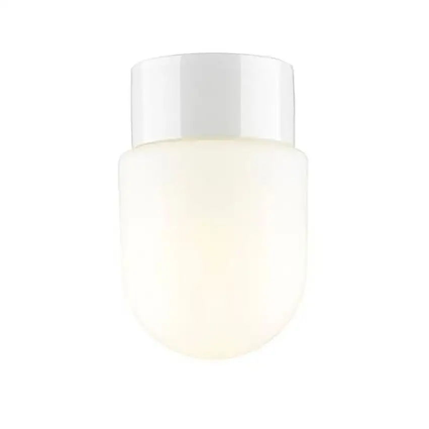 Vägg-/Taklampa Ifö ElectricFridhem IP54 Rak E27Vit/Matt Opalglas
