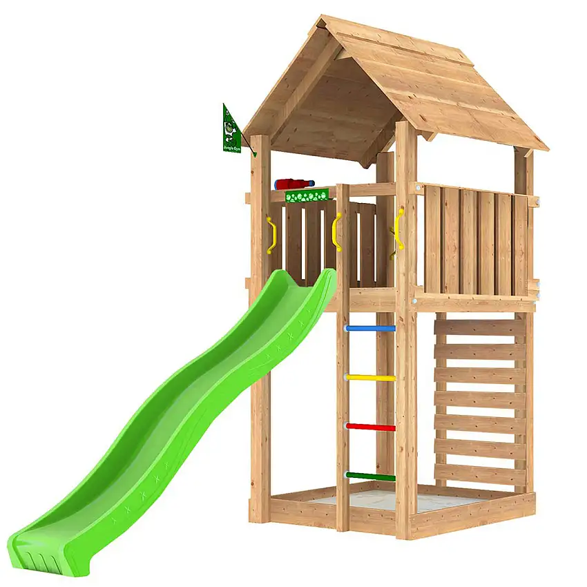 Lektorn Jungle GymCabin 2.1 Grön Rutschkana Trä