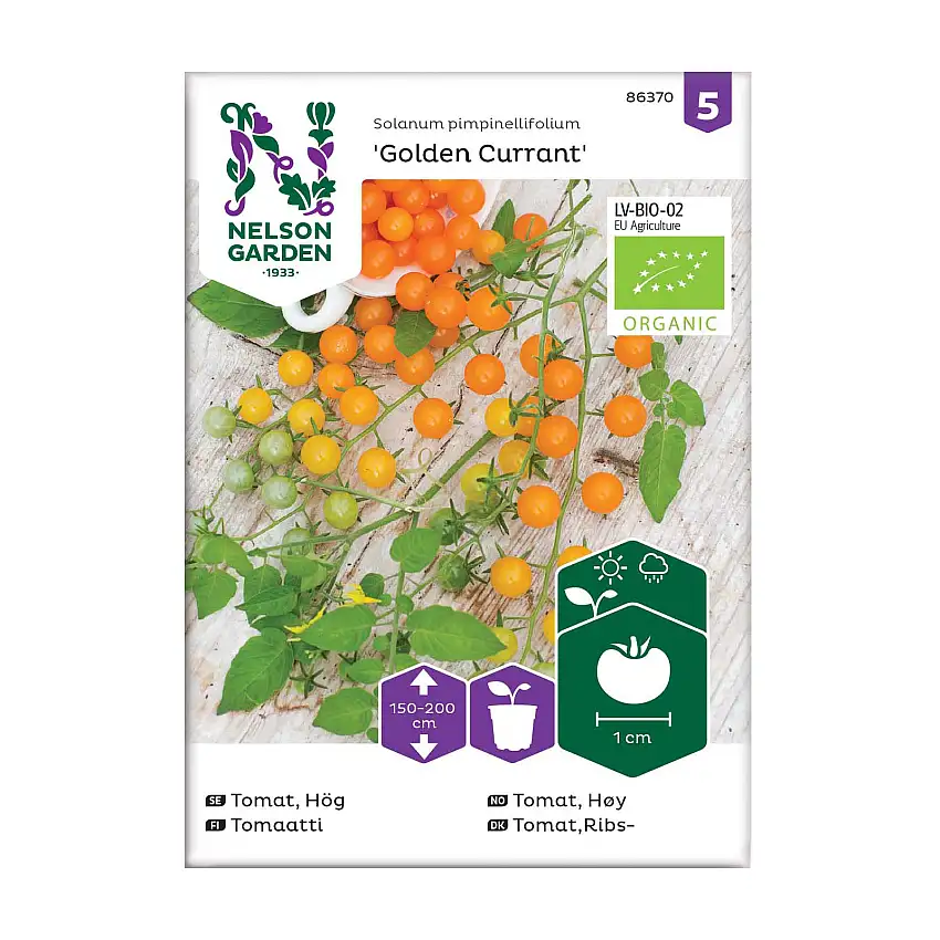 Frö Tomat Nelson GardenGolden Currant Organic Hög