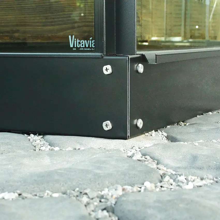 Stålsockel VitaviaSvart Galvaniserat Stål för Växthus 125mm, 7,5m²