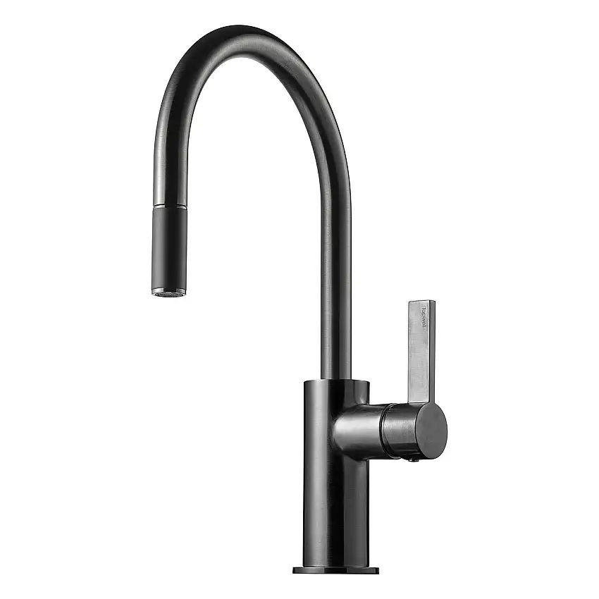 Köksblandare TapwellARM375 med Utdragbar PipBrushed Black Chrome