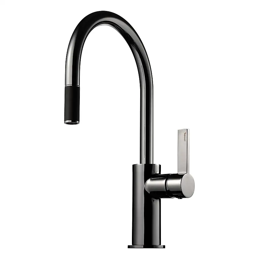 Köksblandare TapwellARM375 med Utdragbar PipBlack Chrome