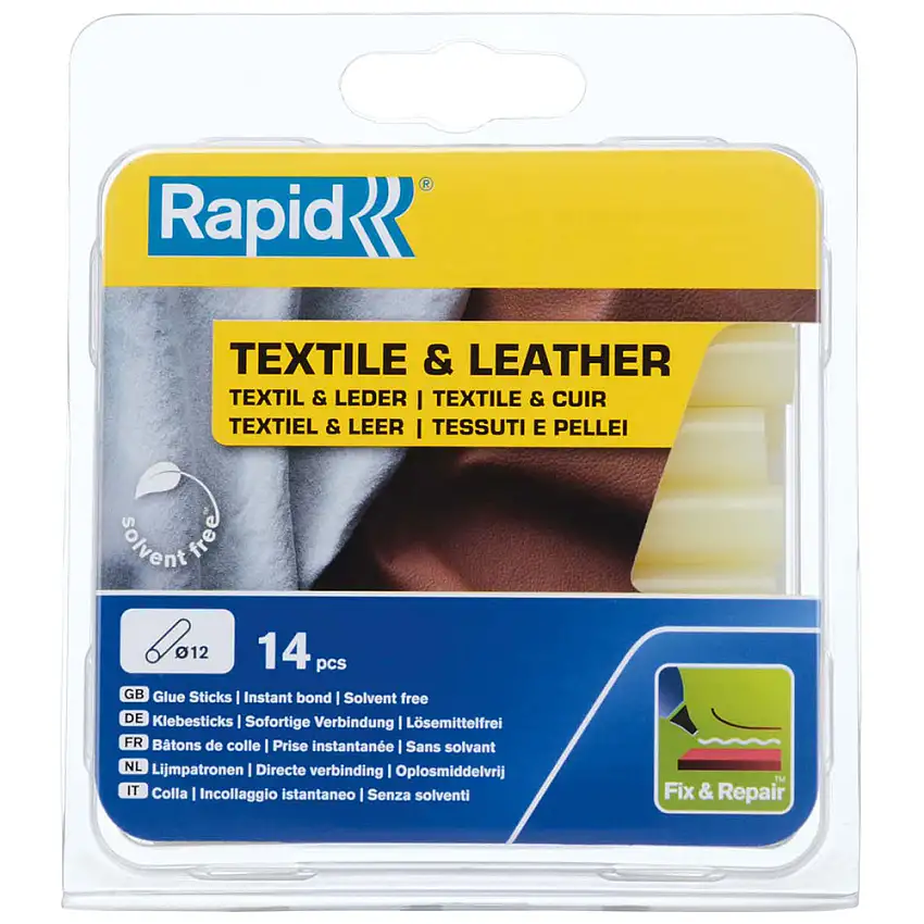 Limstavar Rapid12 mm Textil & Läder 14 st