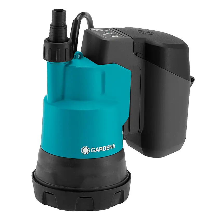 Dränkbar pump Gardenaför Rent Vatten 2000/2 18V P4A Set (2,5Ah batteri + standardladdare)