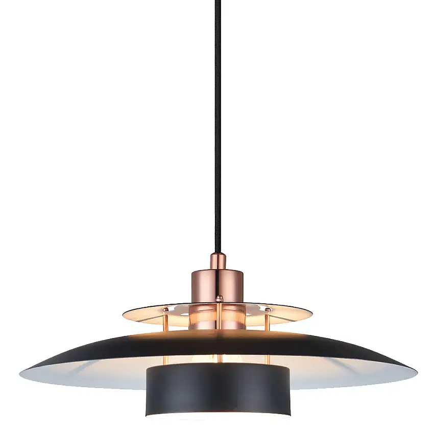 Taklampa Halo DesignSørup Ø40 cmSvart/koppar