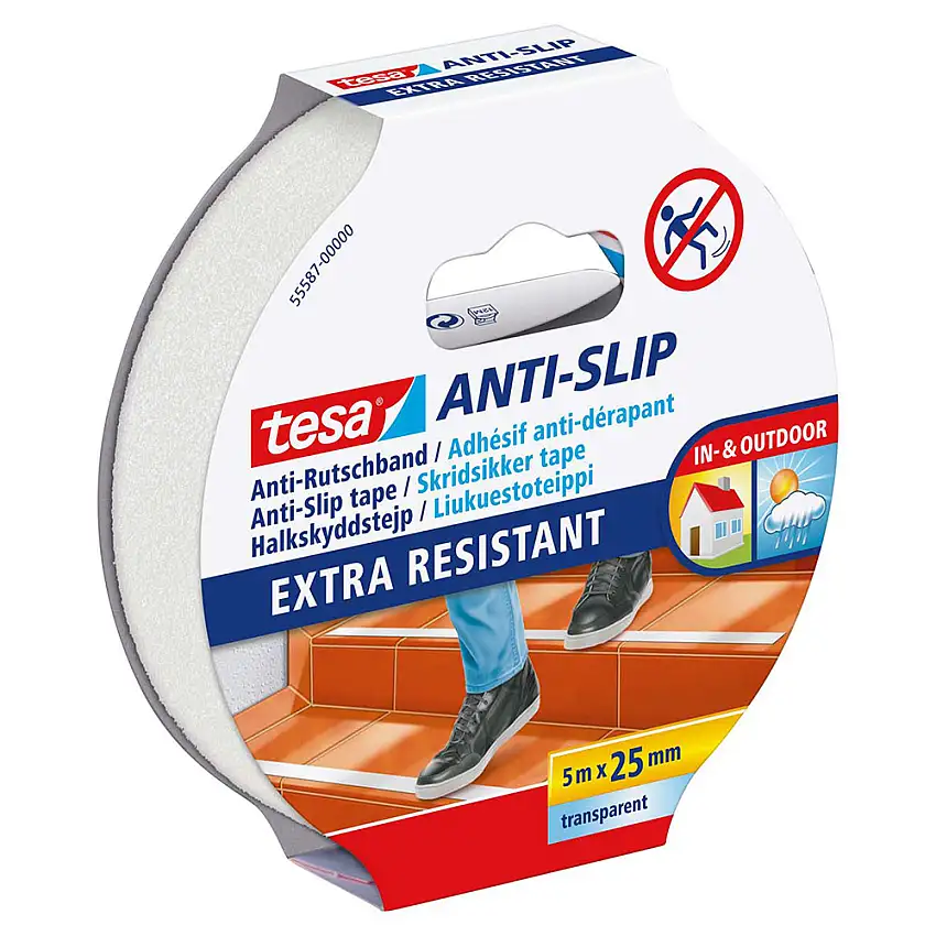 Halkskyddstejp Tesa25 mm 5 m Transparent 55587