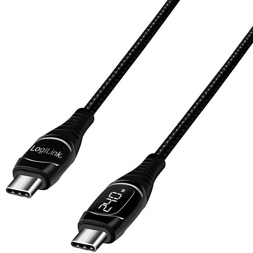 USB-C-kabel LogiLinkMed display USB 2.0 PD 3.1 240W 1 m