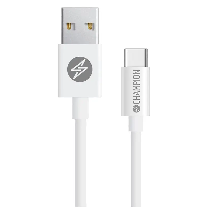 USB-A Championtill USB-C Kabel 3m Vit
