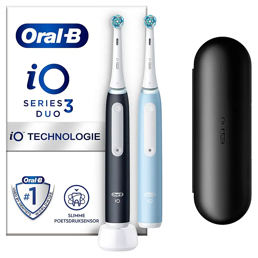 Eltandborste Oral-BiO3 Duo Matt Black/Ice Blue