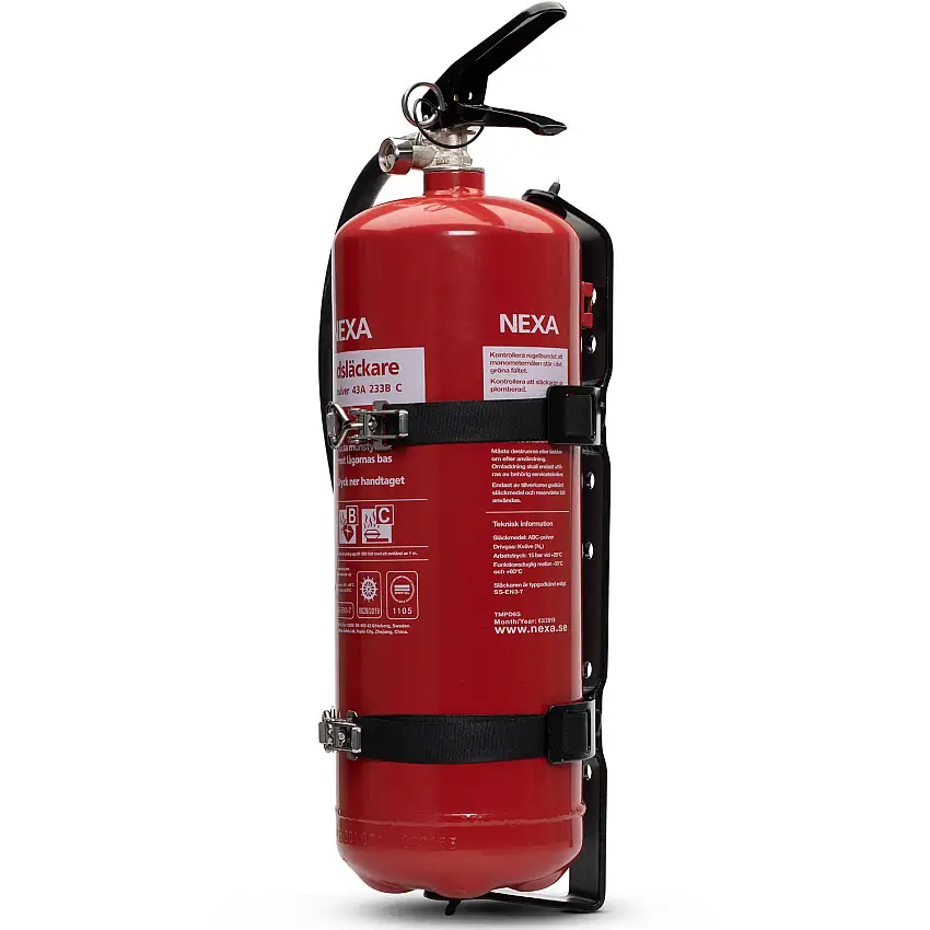 Brandsläckarhållare NexaFH-006 för 6kg Pulversläckare - Svart