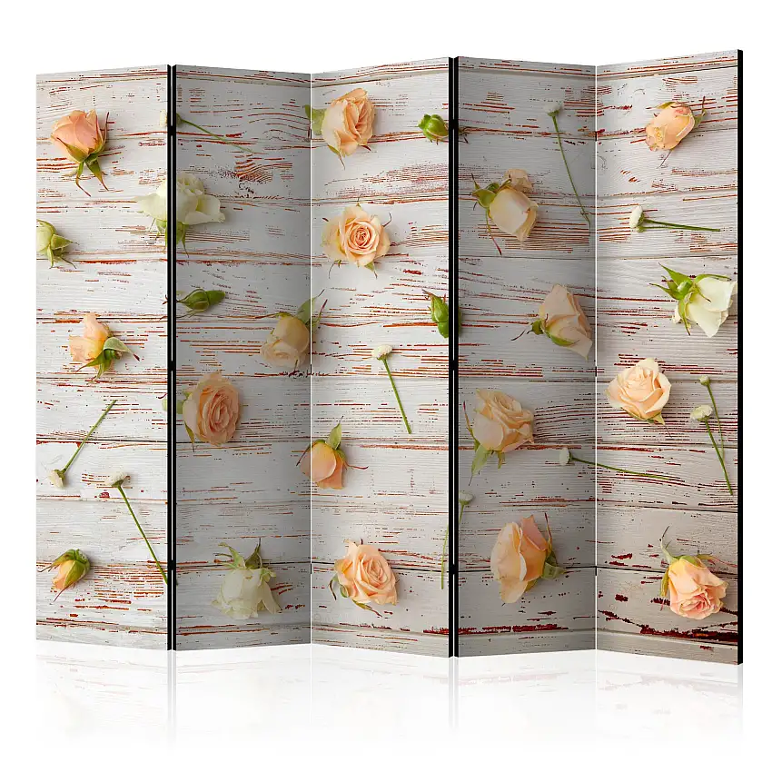 Rumsavdelare Skärmvägg ArkiioWood och Roses II 225x172 cm