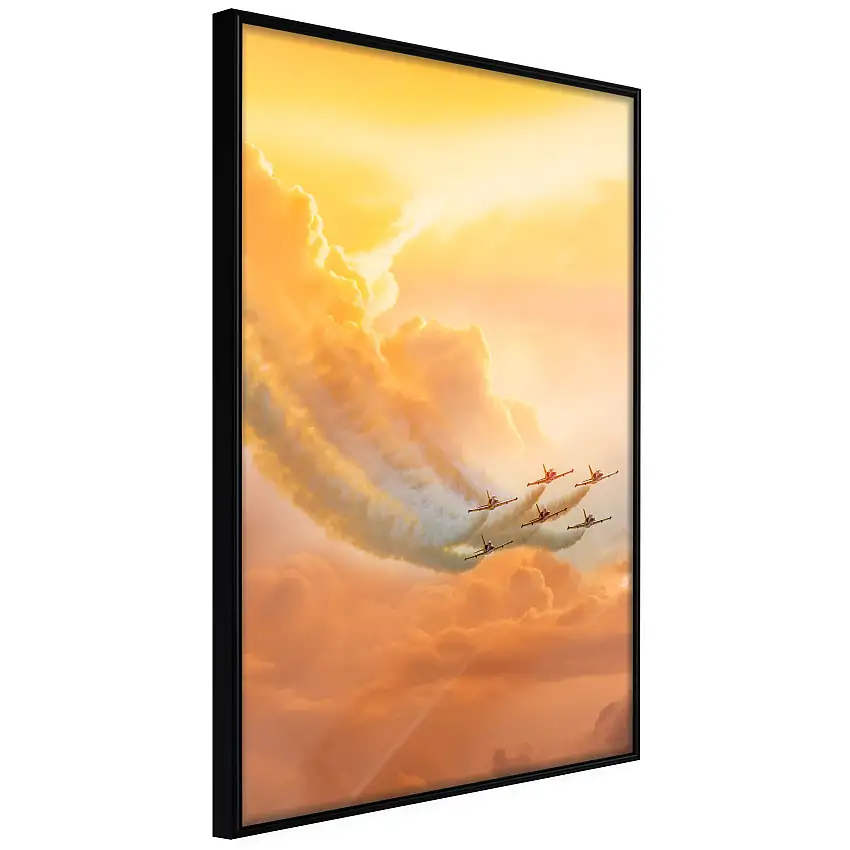 Poster ArtgeistAffisch Airplanes in the CloudsSvart ram, 30x45 cm