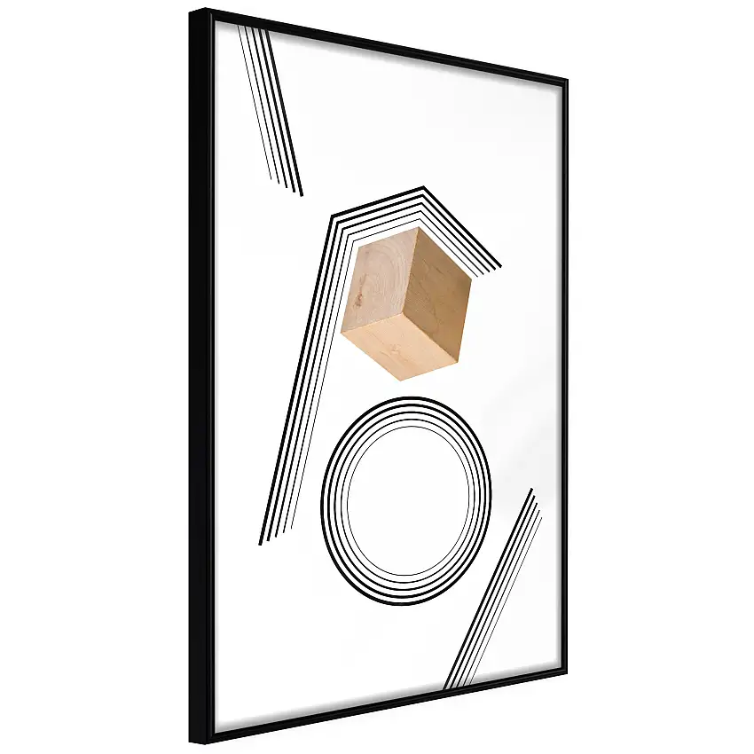Poster ArtgeistAffisch Wooden CubeSvart ram, 20x30 cm