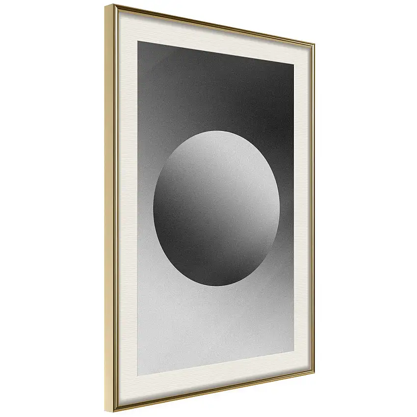 Poster ArtgeistAffisch Ball and GradientGuld ram med passepartout, 20x30 cm