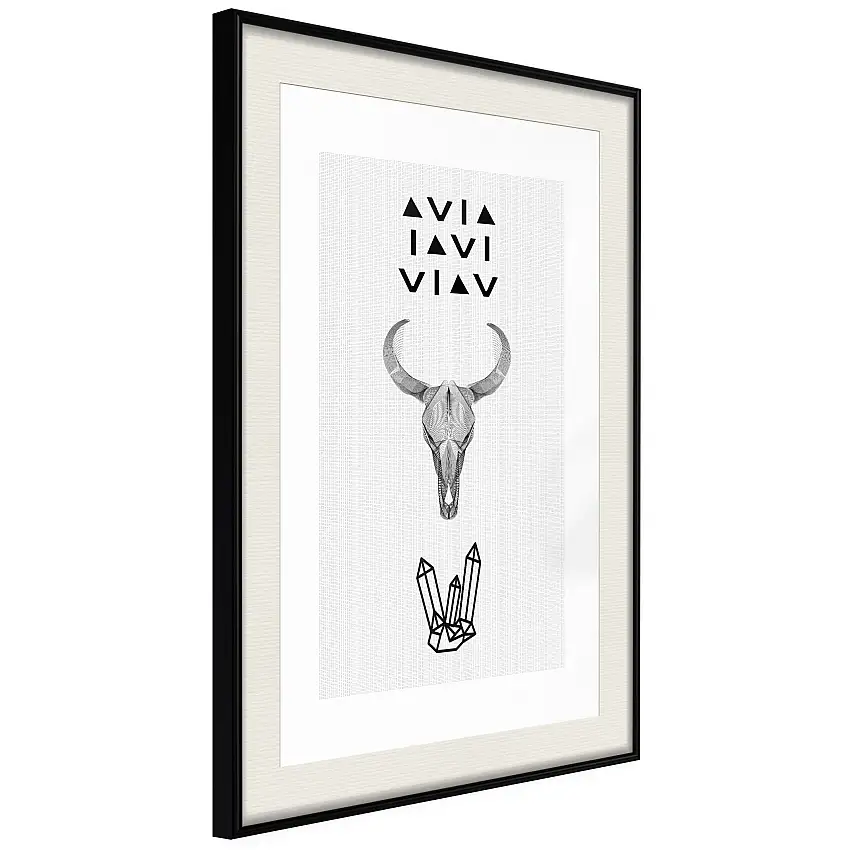 Poster ArtgeistAffisch Animal SkullSvart ram med passepartout, 40x60 cm